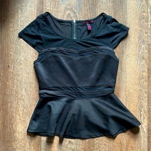 Black Peplum Top